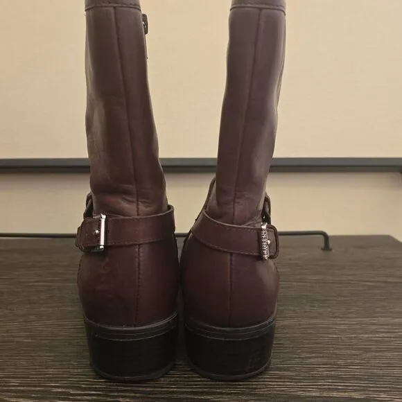 Lauren Ralph Lauren Boots Women Size 8B Brown Leather Mesi Ankle Equestrian Moto