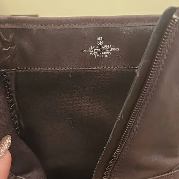 Lauren Ralph Lauren Boots Women Size 8B Brown Leather Mesi Ankle Equestrian Moto
