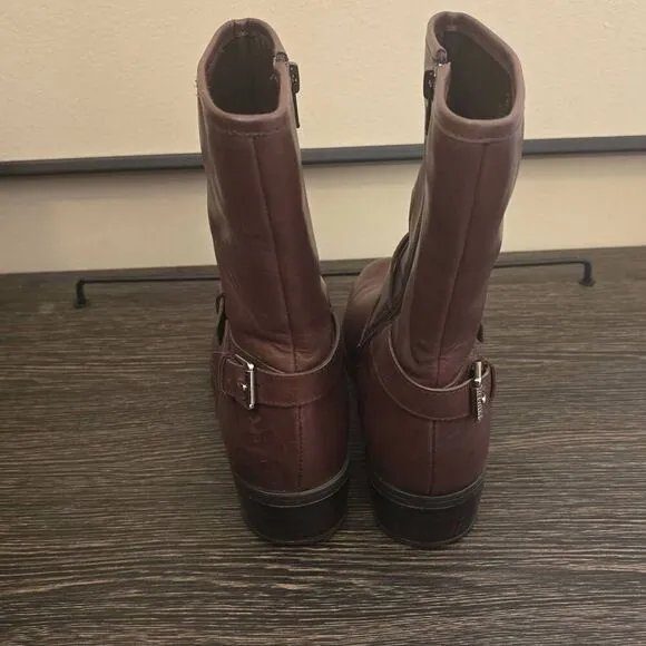 Lauren Ralph Lauren Boots Women Size 8B Brown Leather Mesi Ankle Equestrian Moto