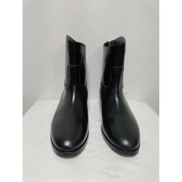 Lautrechose Equestrian Riding Back Zip Black Leather Ankle Bootie Size 7.5