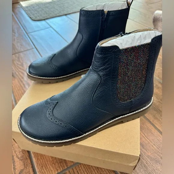 Leather Chelsea Boots - College Navy Floral