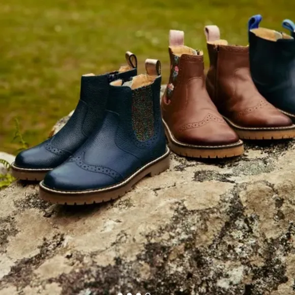 Leather Chelsea Boots - College Navy Floral