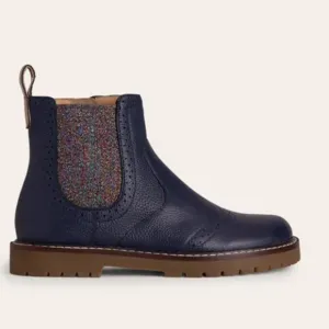 Leather Chelsea Boots - College Navy Floral