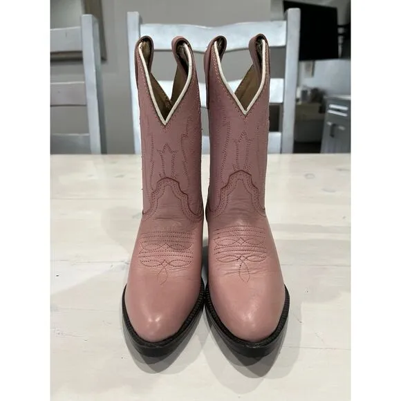 Leather pink pocono western child Boots size‎ 9.5