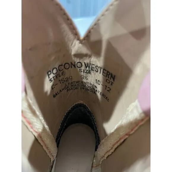Leather pink pocono western child Boots size‎ 9.5