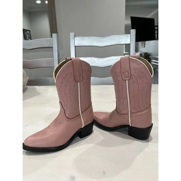 Leather pink pocono western child Boots size‎ 9.5