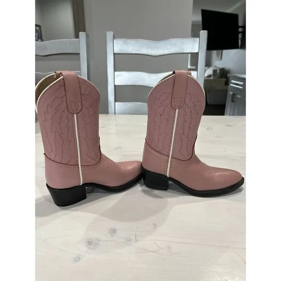 Leather pink pocono western child Boots size‎ 9.5