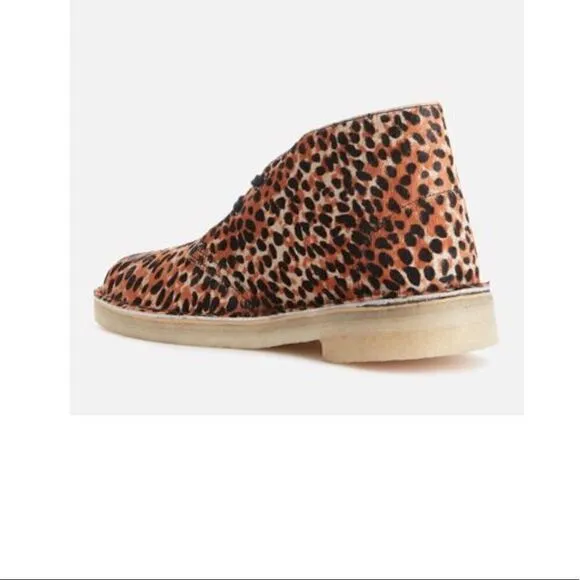 Leather Pony Hair ankle boots Cheetah print