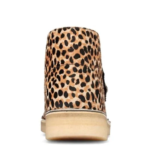 Leather Pony Hair ankle boots Cheetah print