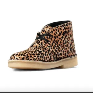 Leather Pony Hair ankle boots Cheetah print