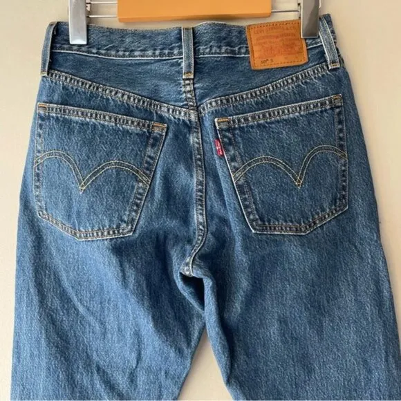 LEVI’S 501’s Women’s Jeans Button Fly Med Stone Wash High Rise Size 25