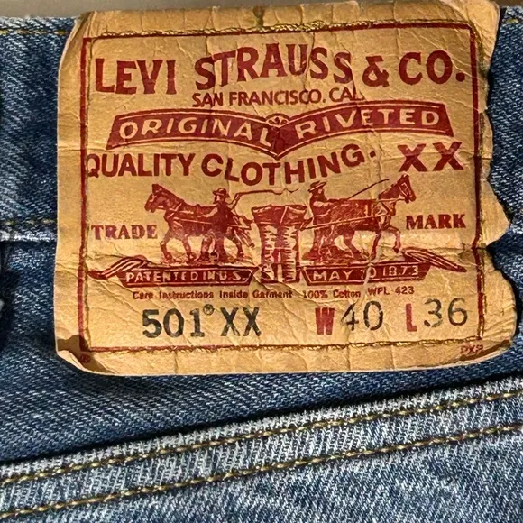 Levi's Vintage 501xx Denim Jeans 40 x 36