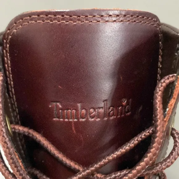 Like New!Timberland Glancy Lace Up High Heel Brown Leather Ankle Boots Size 6.5