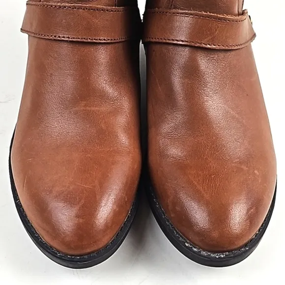 Liz Claiborne Brown Leather Round Toe Side Zip Knee High Equestrian Tall Boot