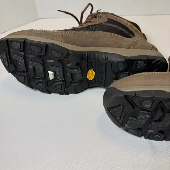 LL Bean Men Brown Suede Hiking Snow Boots with Arctic Grip, Mid Lace-Up, Size 11