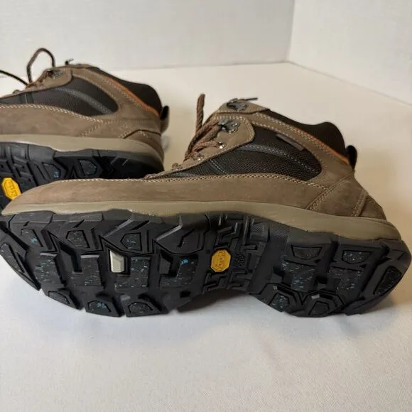 LL Bean Men Brown Suede Hiking Snow Boots with Arctic Grip, Mid Lace-Up, Size 11