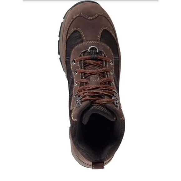 LL Bean Men Brown Suede Hiking Snow Boots with Arctic Grip, Mid Lace-Up, Size 11