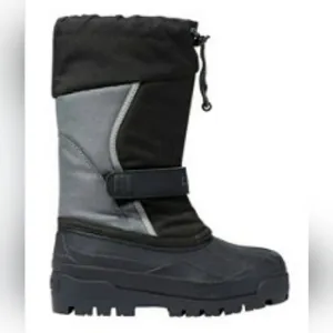 L.L. Bean Northwood winter snow boots black grey reflective boys girls youth 2
