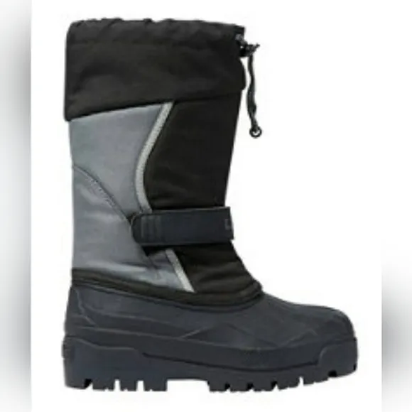 L.L. Bean Northwood winter snow boots black grey reflective boys girls youth 2