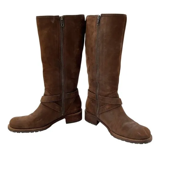 L.L. Bean Women's Leather Tall Heeled Riding Boots Brown 7.5W