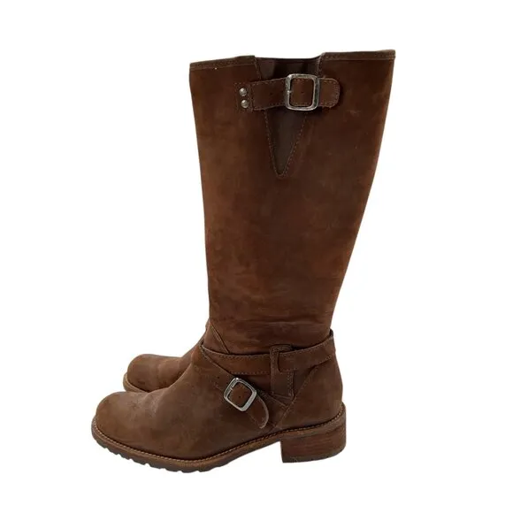 L.L. Bean Women's Leather Tall Heeled Riding Boots Brown 7.5W