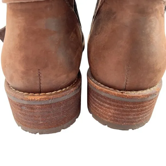 L.L. Bean Women's Leather Tall Heeled Riding Boots Brown 7.5W