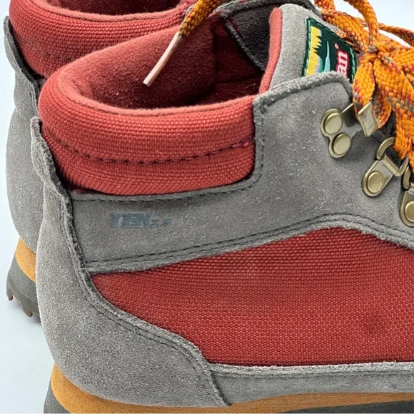 LLBean Kids Katahdin Waterproof Hiking Boots Size 4 Gray Red