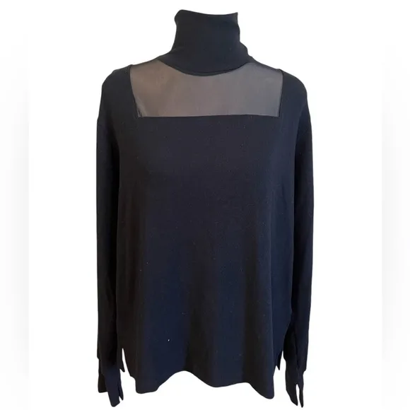LNA LYRA BRUSHED TURTLENECK TOP IN BLACK