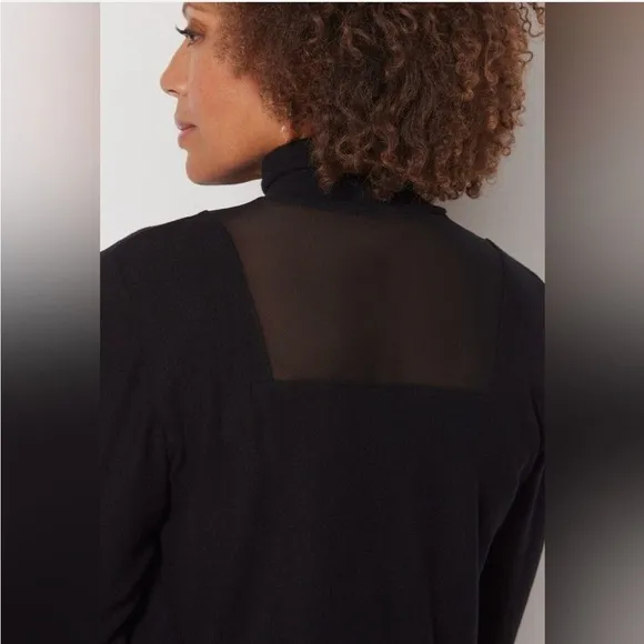 LNA LYRA BRUSHED TURTLENECK TOP IN BLACK