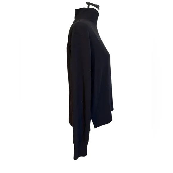 LNA LYRA BRUSHED TURTLENECK TOP IN BLACK