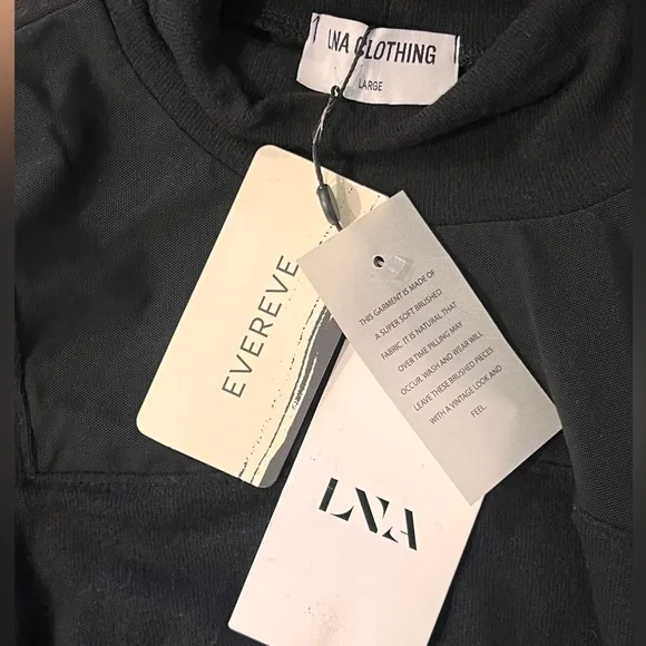 LNA LYRA BRUSHED TURTLENECK TOP IN BLACK
