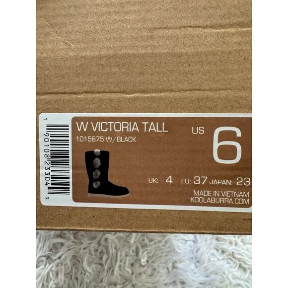 LOOK Koolaburra by UGG Victoria Tall Girls Black Boots Size 6 Winter Cute Warm