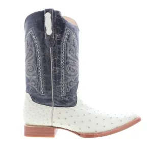 Los Altos Mens Versace Style Ostrich White Boots (NWT)
