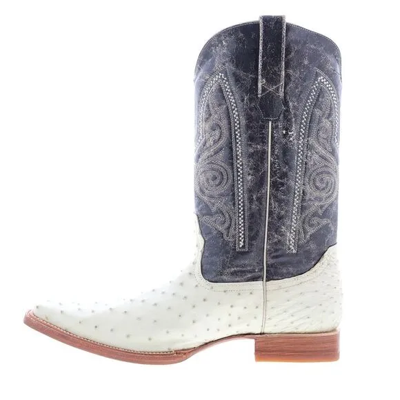 Los Altos Mens Versace Style Ostrich White Boots (NWT)