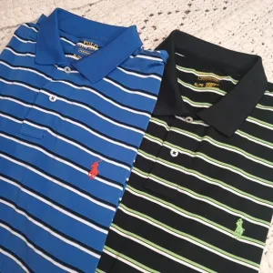 Lot 2 Polo Ralph Lauren Performance Mens‎ XL Preppy Pony Golf Activewear Striped