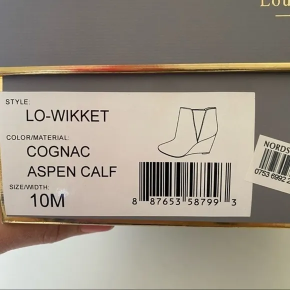 Louise et Cie Lo Wikket Cognac Brown Leather Pointed Toe Heel Ankle Bootie 10