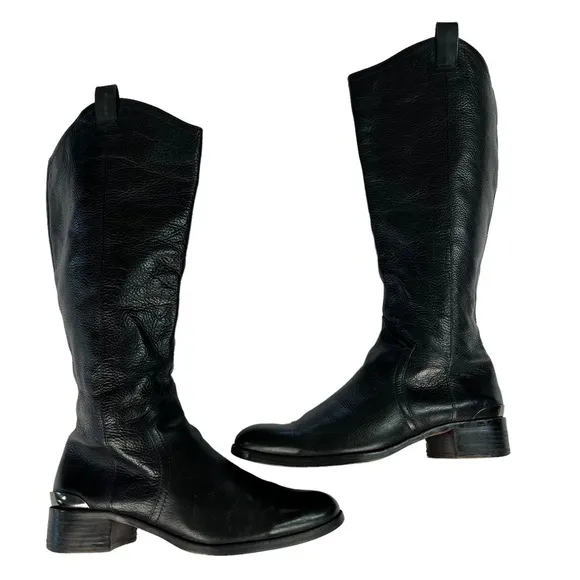 Louise et Cie Zada Black Leather‎ Tall Knee High Riding Boots Women's Size 9