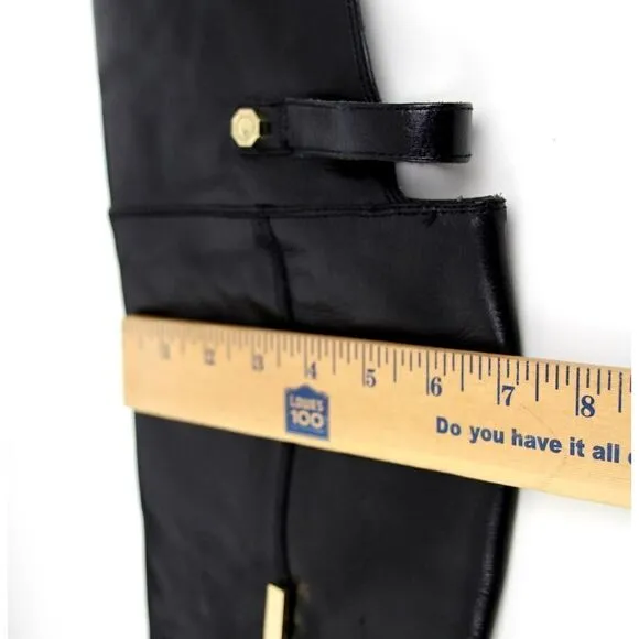 LOUISE ET CIE BLACK GENUINE LEATHER SIDE ZIP TALL RIDING BOOTS SHOES SIZE 8/38