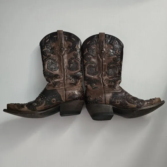 Lucchese boots 6.5 M5015 Women’s Fiona Scarlette Cafe Brown Calf Stud
