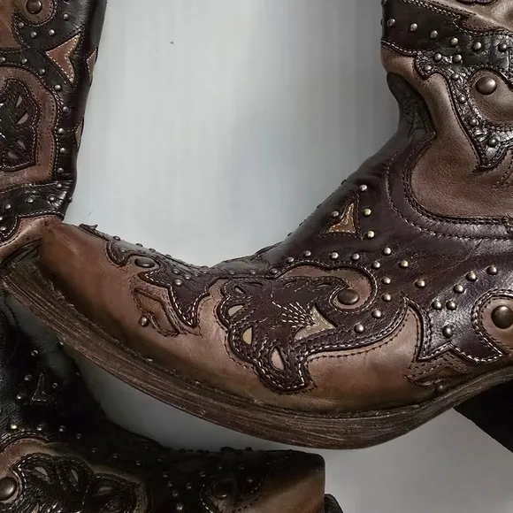 Lucchese boots 6.5 M5015 Women’s Fiona Scarlette Cafe Brown Calf Stud