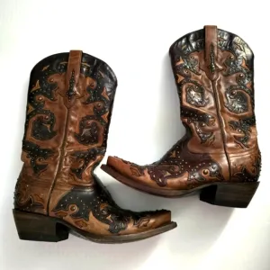 Lucchese boots 6.5 M5015 Women’s Fiona Scarlette Cafe Brown Calf Stud