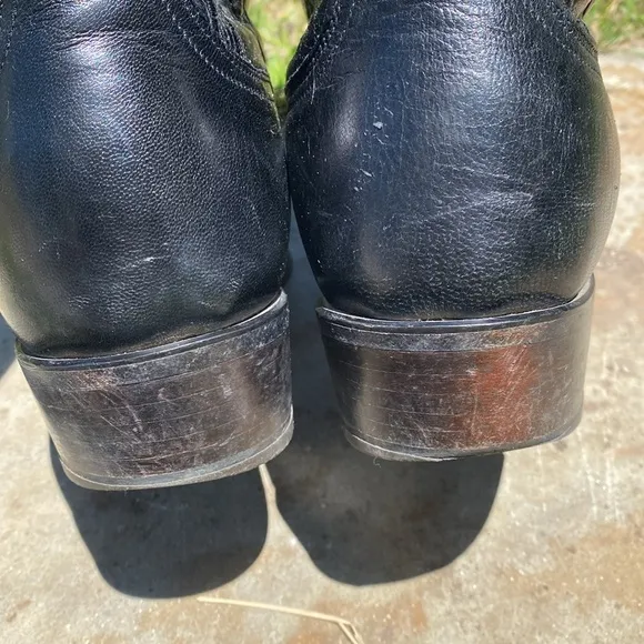 Lucchese boots black 10.5EE style 9778R cowboy mid calf almond toe western rodeo