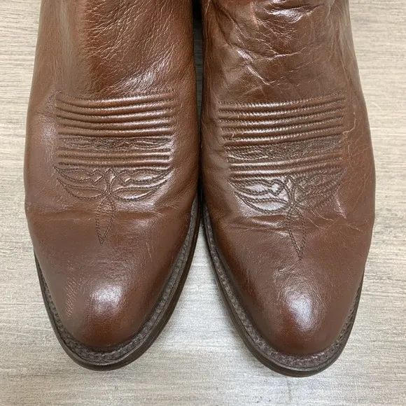 Lucchese Men's Size 9.5 D Cowboy Brown Calf Leather‎ Western Boots M1022R4