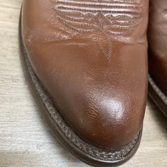 Lucchese Men's Size 9.5 D Cowboy Brown Calf Leather‎ Western Boots M1022R4
