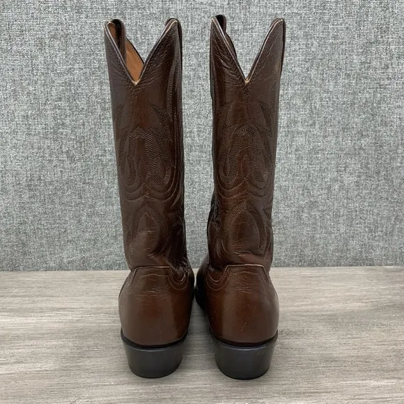 Lucchese Men's Size 9.5 D Cowboy Brown Calf Leather‎ Western Boots M1022R4