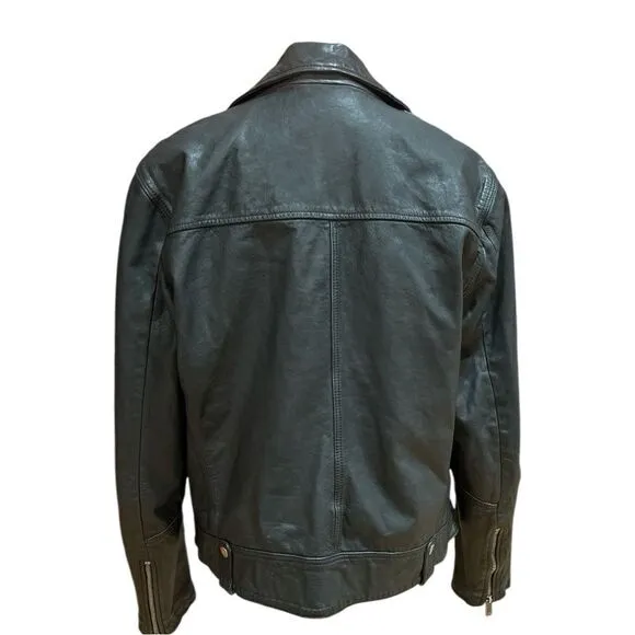 LUCKY BRAND $449 BLACK  LABEL LEATHER JACKET Size XL
