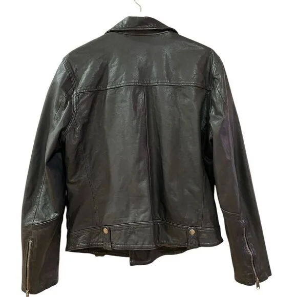 LUCKY BRAND $449 BLACK  LABEL LEATHER JACKET Size XL