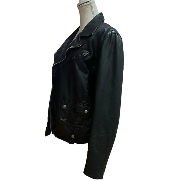 LUCKY BRAND $449 BLACK  LABEL LEATHER JACKET Size XL