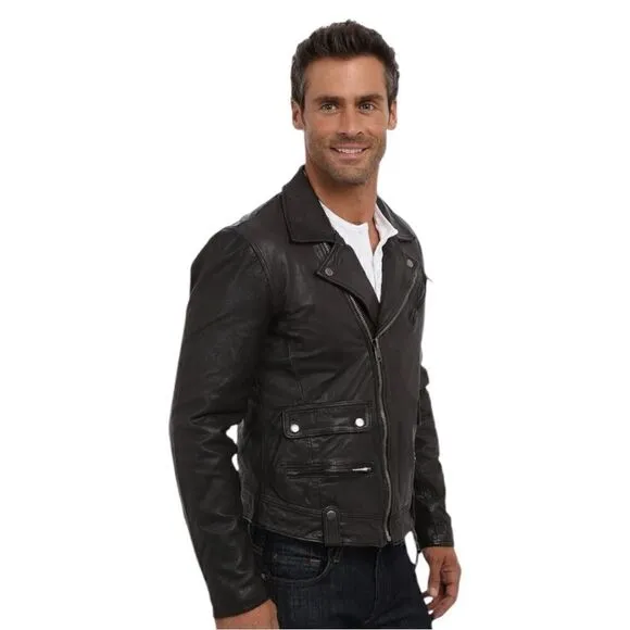 LUCKY BRAND $449 BLACK  LABEL LEATHER JACKET Size XL