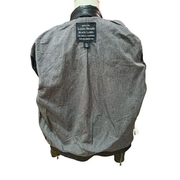 LUCKY BRAND $449 BLACK  LABEL LEATHER JACKET Size XL